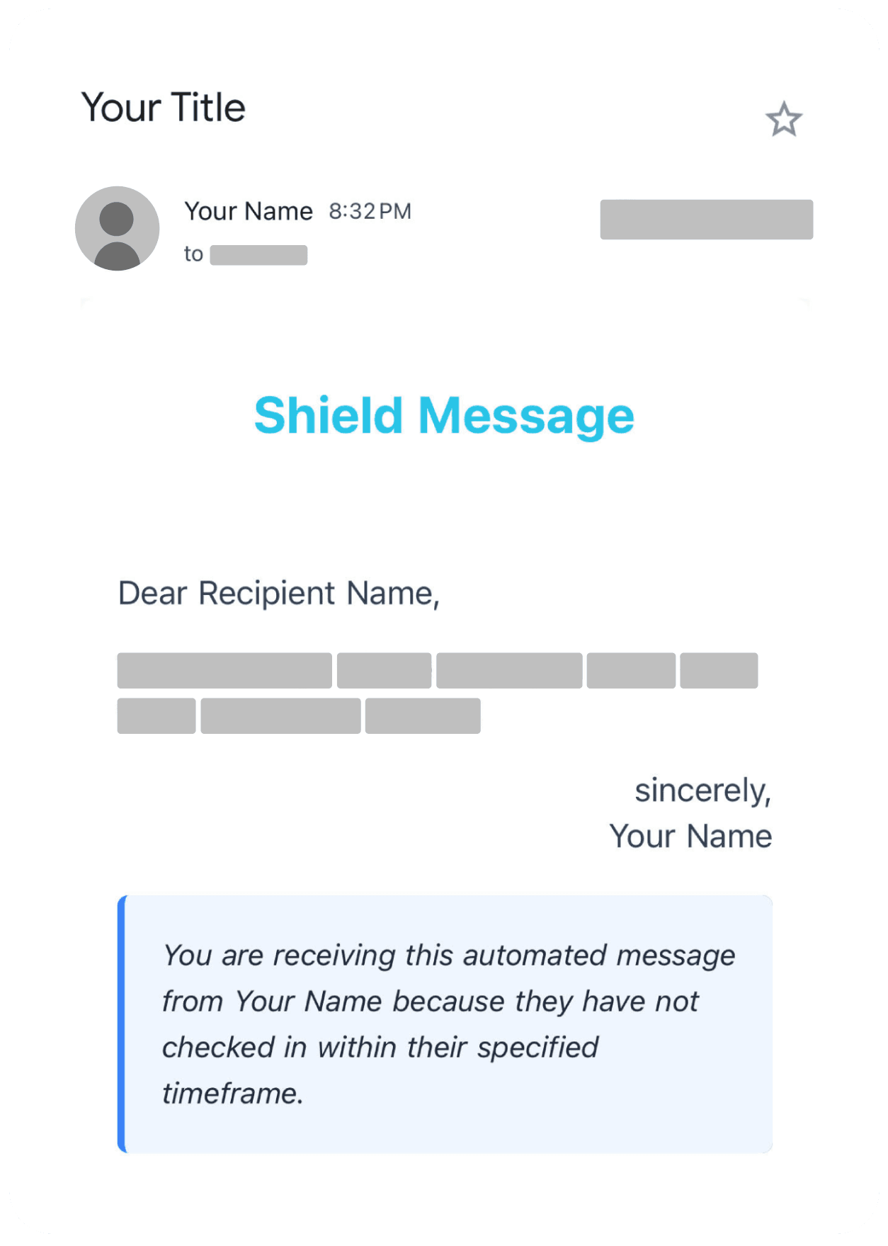 Example Shield Message Email